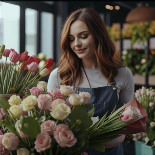 Девушка с цветами