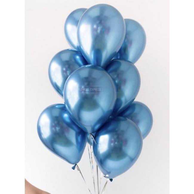 Шары хром голубые
