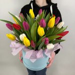 25 Тюльпанов микс в коробке