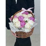 15 Пионов в корзине
