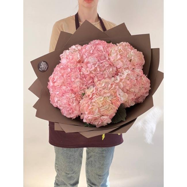 9 Розовых гортензий