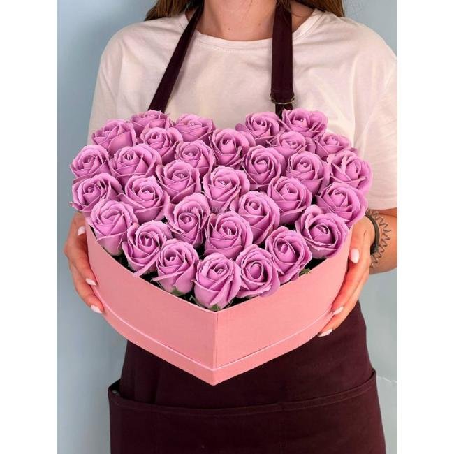 Композиция с розами из мыла &laquo;Твоя нежность&raquo;