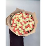 Розово-белый микс из 101 розы