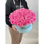 51 Розовая роза в коробке