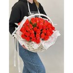 51 Коралловая роза в корзине