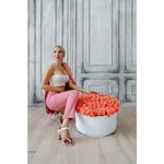 101 Розовая роза в коробке