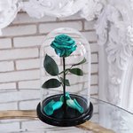 Роза в колбе &laquo;Бирюзовая&raquo;