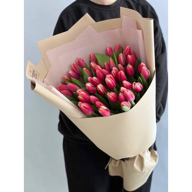 51 Бело-розовый тюльпан